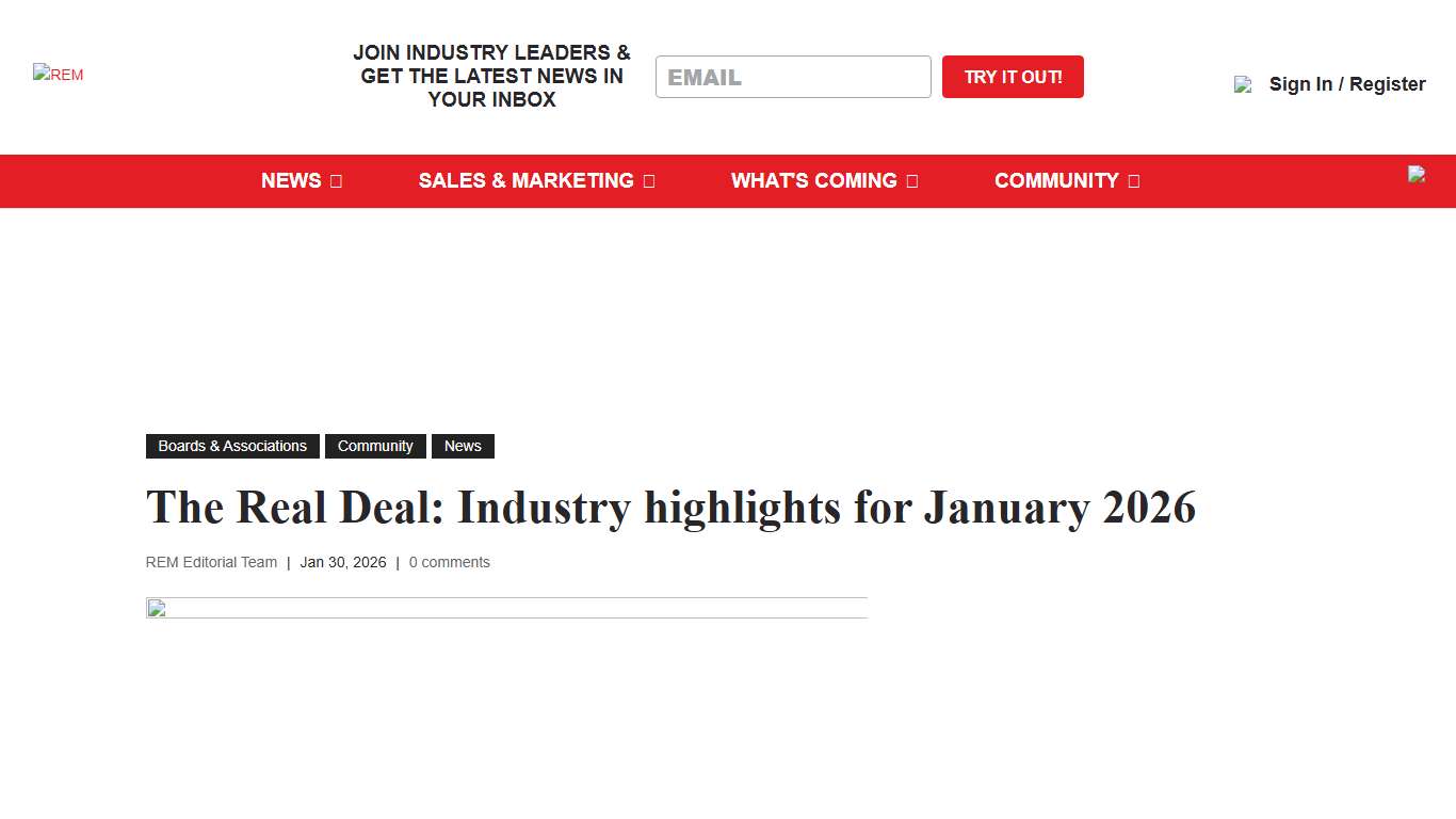 The Real Deal: Industry highlights for January 2026